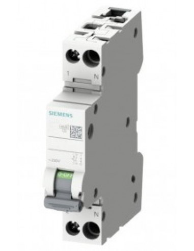 Interruttore automatico magnetotermico 1P+N 6A 4,5kA 1 modulo Siemens 5SL30067